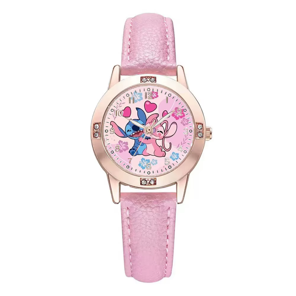 Disney Stitch dames montres diamant cadran bracelet en cuir de haute qualité Quartz femmes montre po