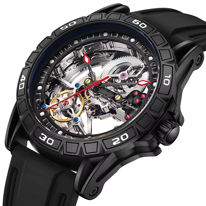 Seton-Montre-bracelet Mécanique existent pour Homme, Montres de Luxe, Tourbillon, Étanche, Bracelet 