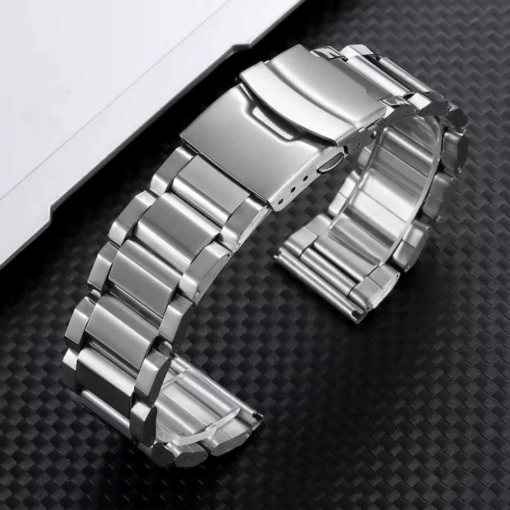 Bracelet de montre en métal 20mm 22mm 24mm pour Seiko, pour femmes et hommes, bracelet argenté unive