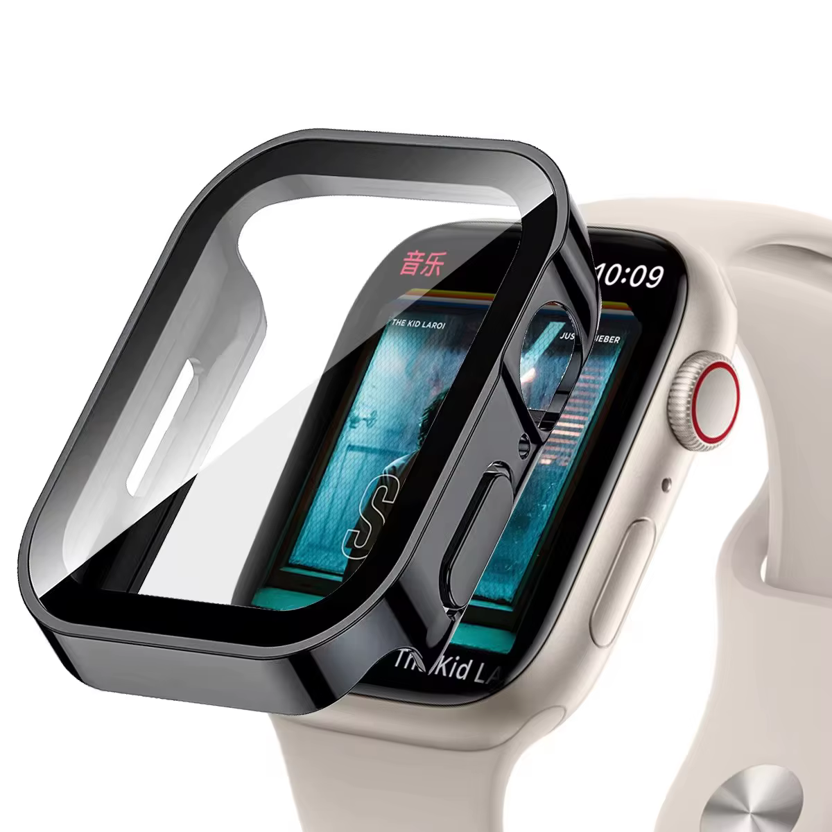Verre et boîtier étanches pour Apple Watch, protecteur d'écran, pare-chocs PC dur pour iWatch Series