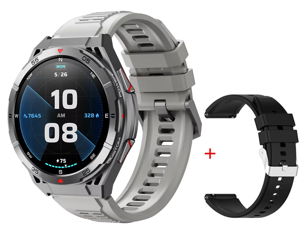 Montre connectée X2 avec GPS, boussole, écran AMOLED 1,43 pouces, altimètre, baromètre, pour sports 