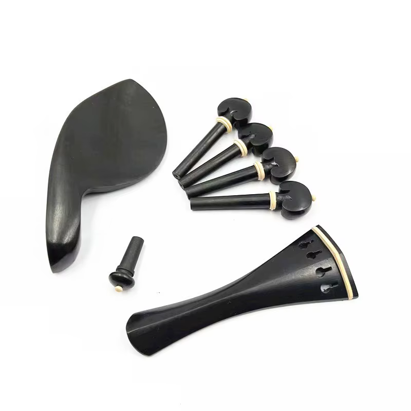 1 ensemble de 4/4 accessoires pour violon et viola 15-16 : mentonnière, chevilles, cordier et bouton