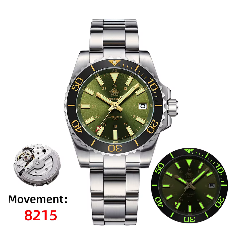 ADDIESDIVE montre de plongée montre automatique pour hommes de haute qualité saphir vert BGW9 Super