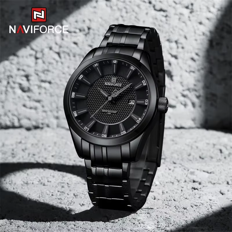 Top marque NAVIFORCE montre pour hommes étanche Quartz affaires décontracté bracelets en acier inoxy