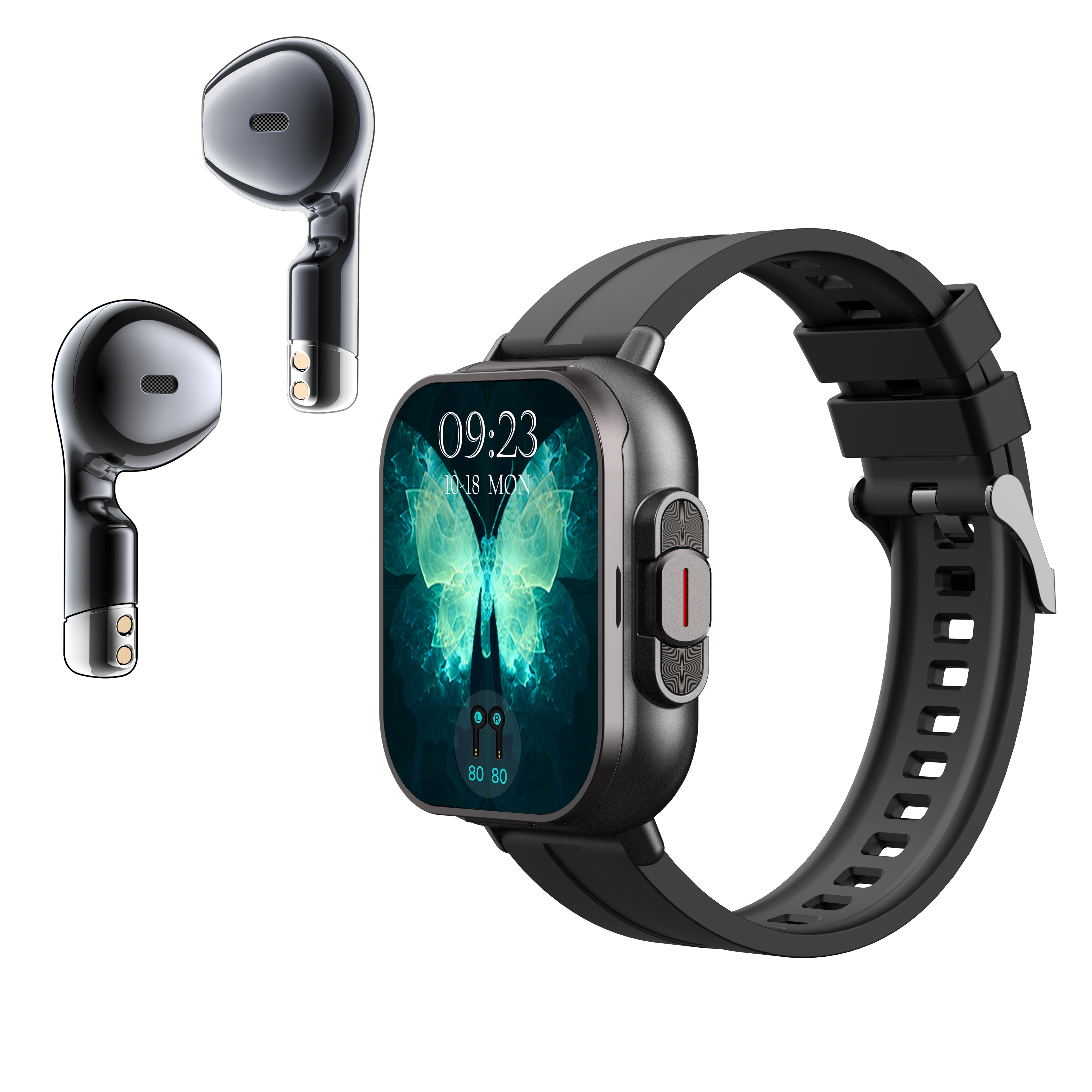 Montre connectée sans fil 2.01 pouces pour IOS et Android, appels Bluetooth, lecture de musique, mon