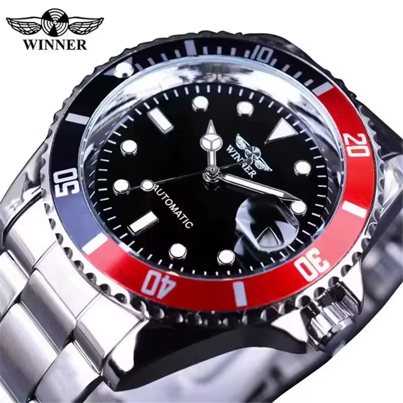 WINNER 002 montres mécaniques automatiques pour homme étanche bracelet en acier inoxydable montre-br