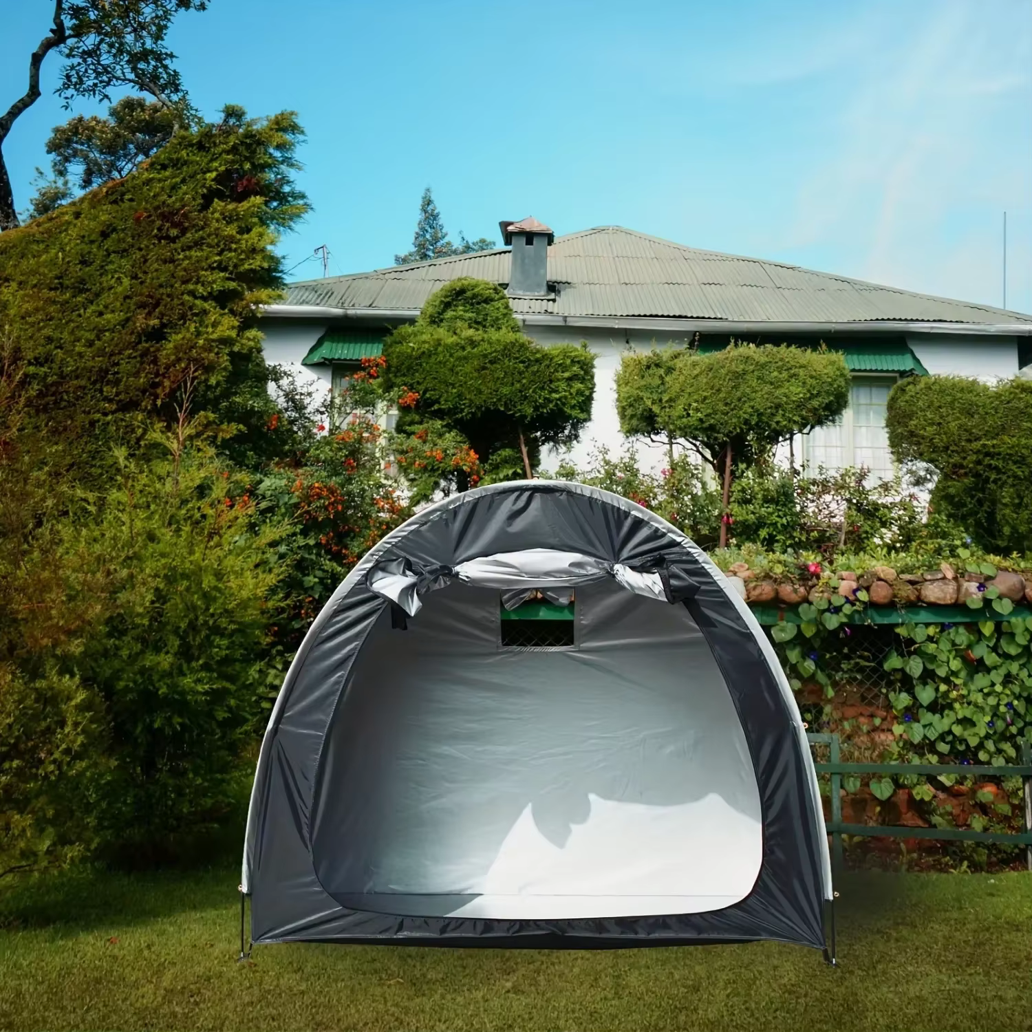 Abri de rangement pour vélo, tente spacieux pour 1 à 4 vélos, portable, pliable, vélo, pare-soleil, 