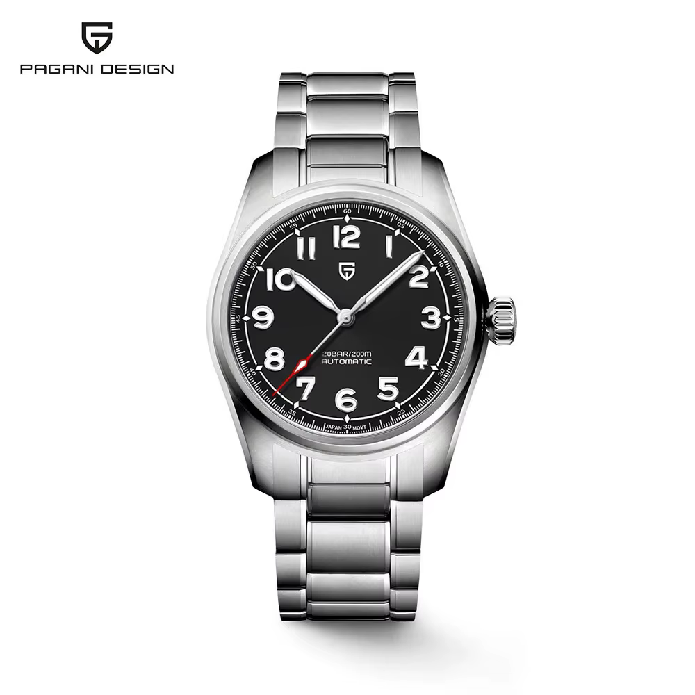 Montre automatique mécanique pour homme PAGANI DESIGN, mouvement NH35, verre saphir avec traitement
