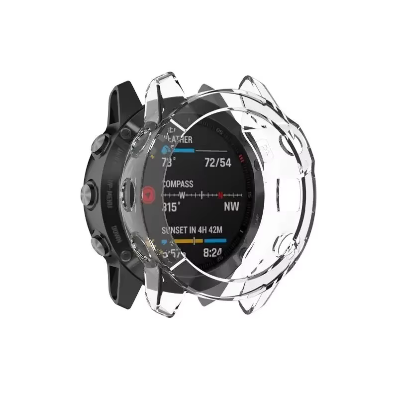 Étui de protection pour Garmin Fenix 7 7S 7X Pro Solar 6 6S 6X Pro, protecteur Transparent en TPU, b