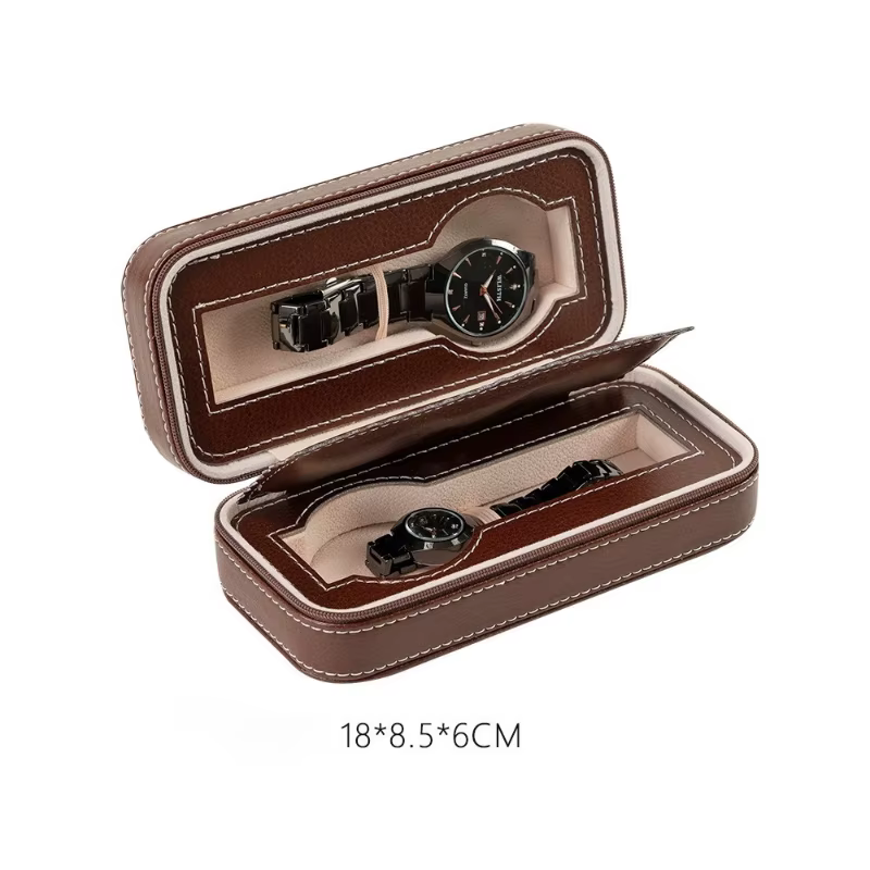 Boîte à montres en cuir, boîtes de rangement de montres rétro de luxe, étui de présentation de montr