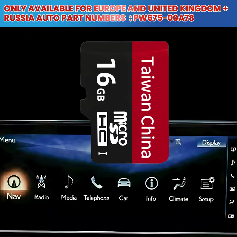 Pour Lexus Navigation carte SD Premium 13mm Micro carte SD royaume-uni et Europe + russie GPS carte 
