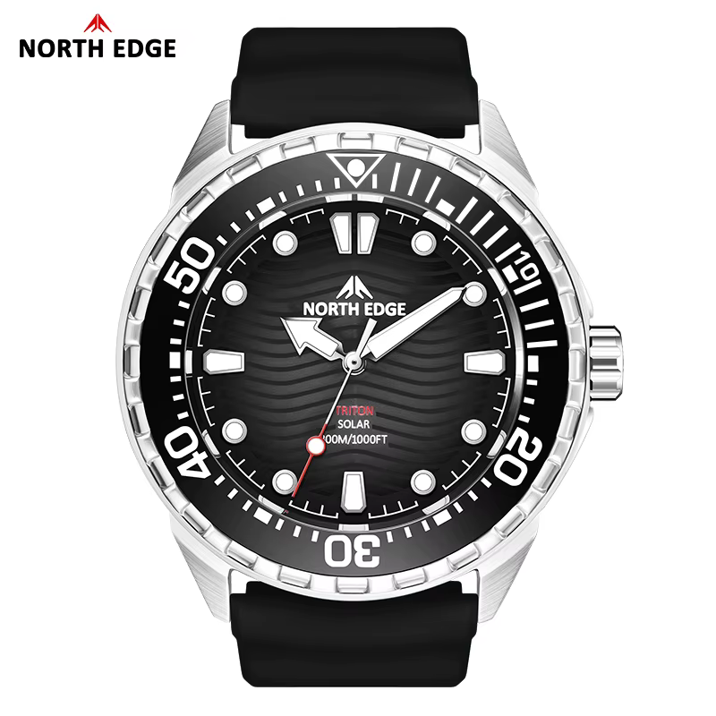 2025 nouveau NORTH EDGE TRITON montre de plongée à énergie solaire hommes montres à Quartz de luxe p