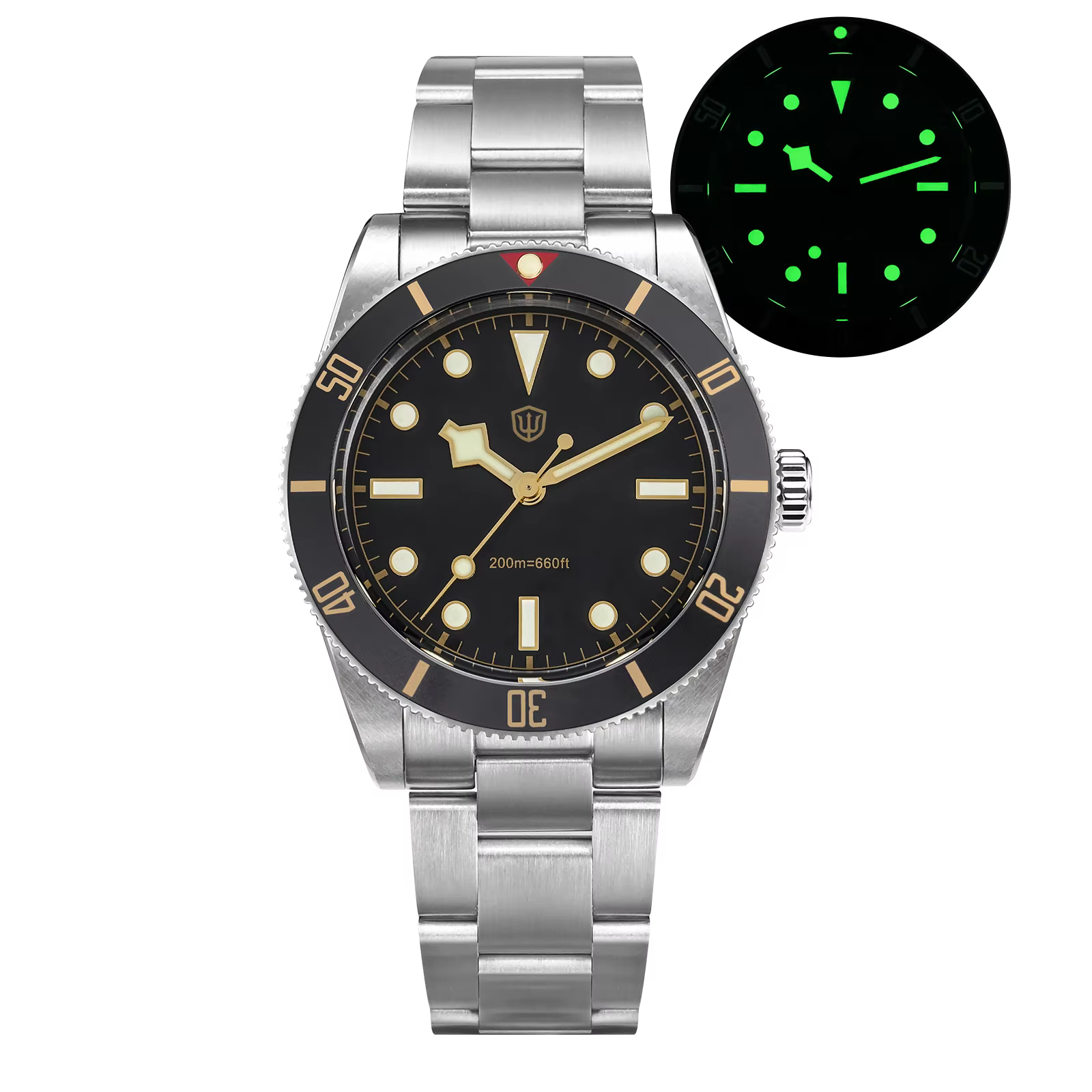 Montre Watchdives 37mm WD7922 V2 BB54 VH31 avec mouvement à secondes fluotantes, saphir, étanche 20 