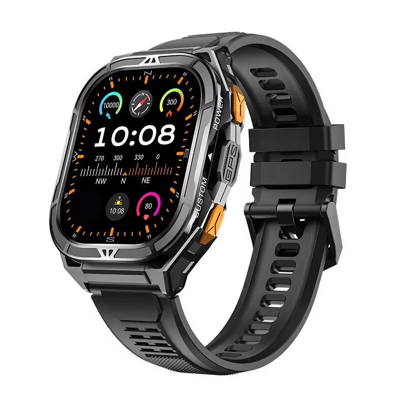 X5 montre intelligente 1.96 pouces Amoled Bluetooth appelant SOS Sports de plein air Fitness Tracker