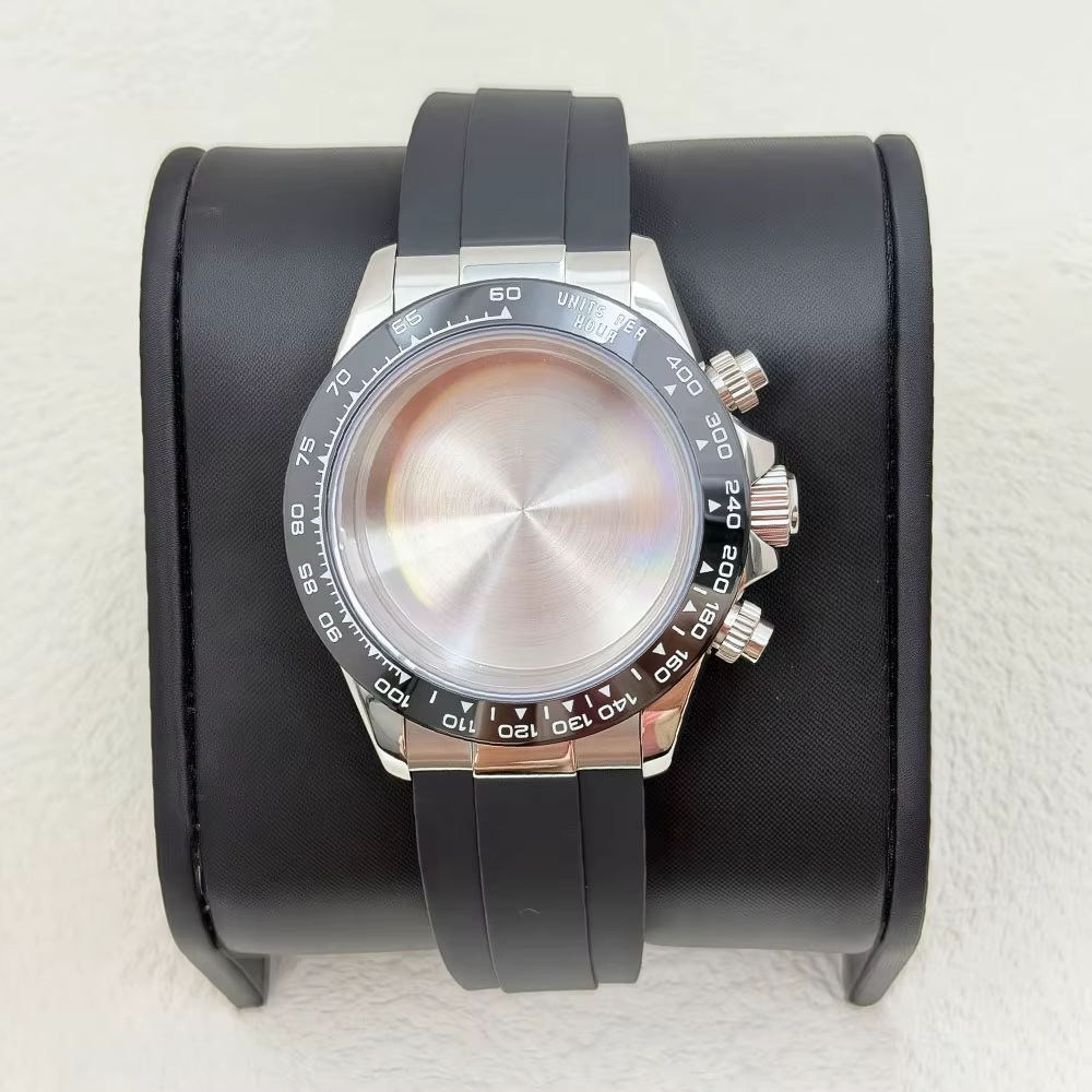 Boîtier de montre pour homme en acier argenté or rose de 39,3 mm pour Daytona VK63, mouvement à quar