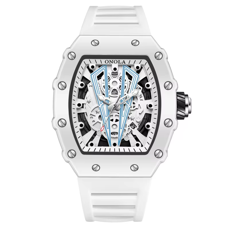 ONOLA 3826W montre de Sport de luxe pour hommes montre à Quartz étanche bande de Silicone montre pou