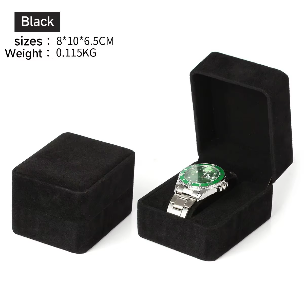 Boîte de montre en velours à coins ronds pour montre connectée, mallette de rangement d'horloge, acc