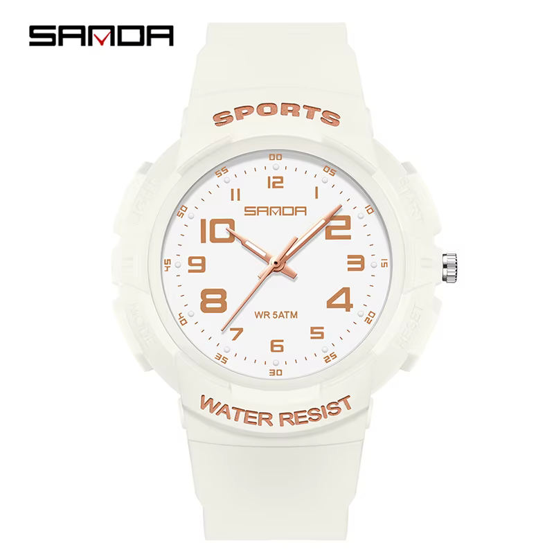 Montre de sport pour enfant SANDA 9074, design tendance, bracelet en TPU souple, étanche, mouvement 