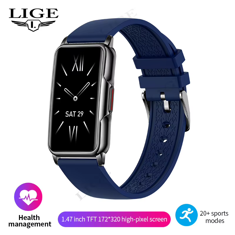 LIGE femmes montre intelligente Bluetooth connecté téléphone musique Fitness sport Bracelet sang oxy