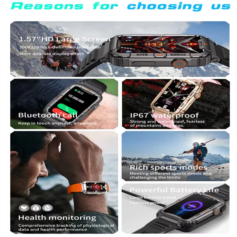 Montre connectée de fitness 2026 pour hommes et femmes avec moniteur de fréquence cardiaque et de so