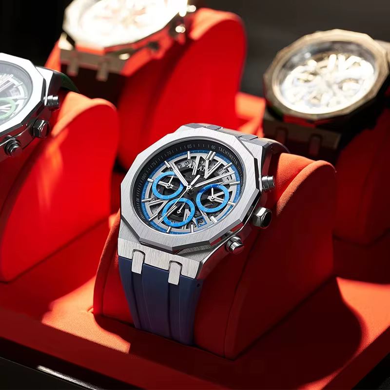 Reloj Hombre 2025 hommes Sport chronographe Montre en acier inoxydable avec Dates étanche lumineux M