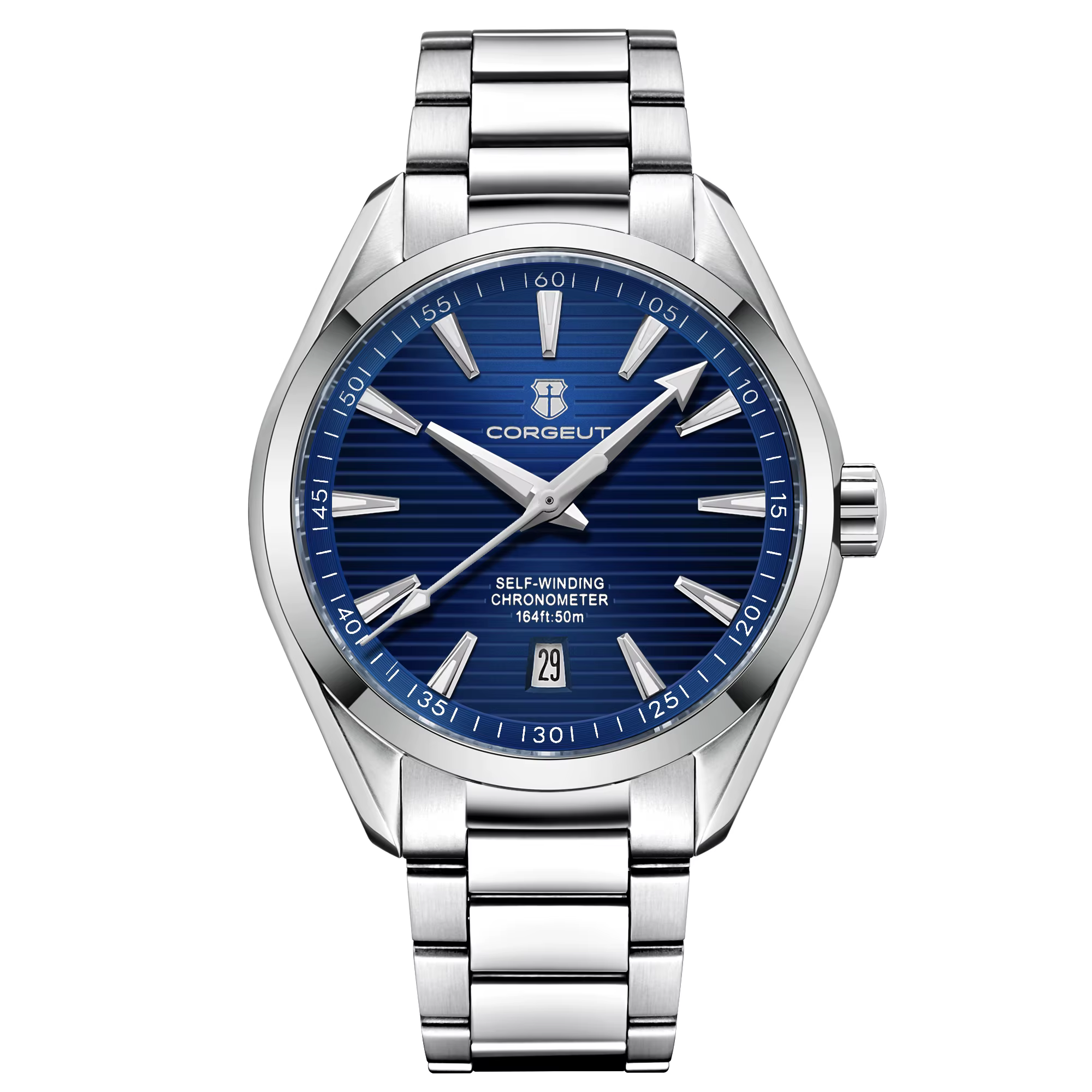 CORGEUT NH35 montre automatique pour hommes, 41mm, cristal saphir, acier inoxydable 316L, étanche à 