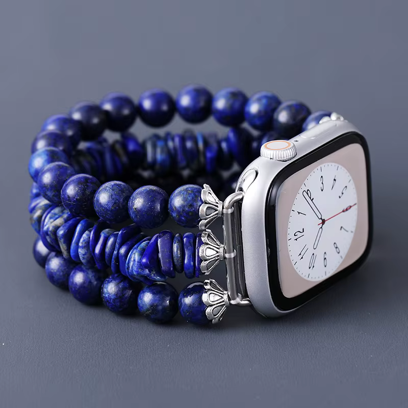 Bracelet de montre intelligente bohème pour couples, bracelet en pierre, bracelet fait main, 38mm-49