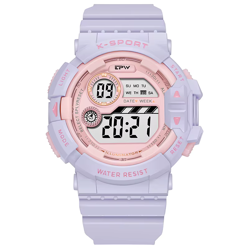 TPW montre numérique couleur bonbon pour adolescentes résistant à l'eau mode école étudiant montre-b