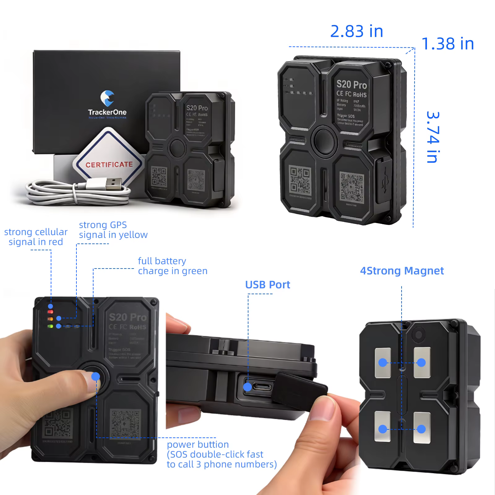 Traceur GPS 4G pour camping-car, magnétique, étanche, antivol en temps réel, abonnement requis