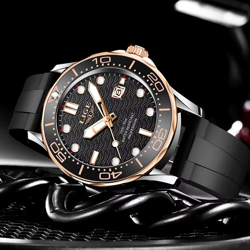 2025 LIGE nouvelles montres pour hommes d'affaires montre de plongée de luxe pour hommes étanche Dat
