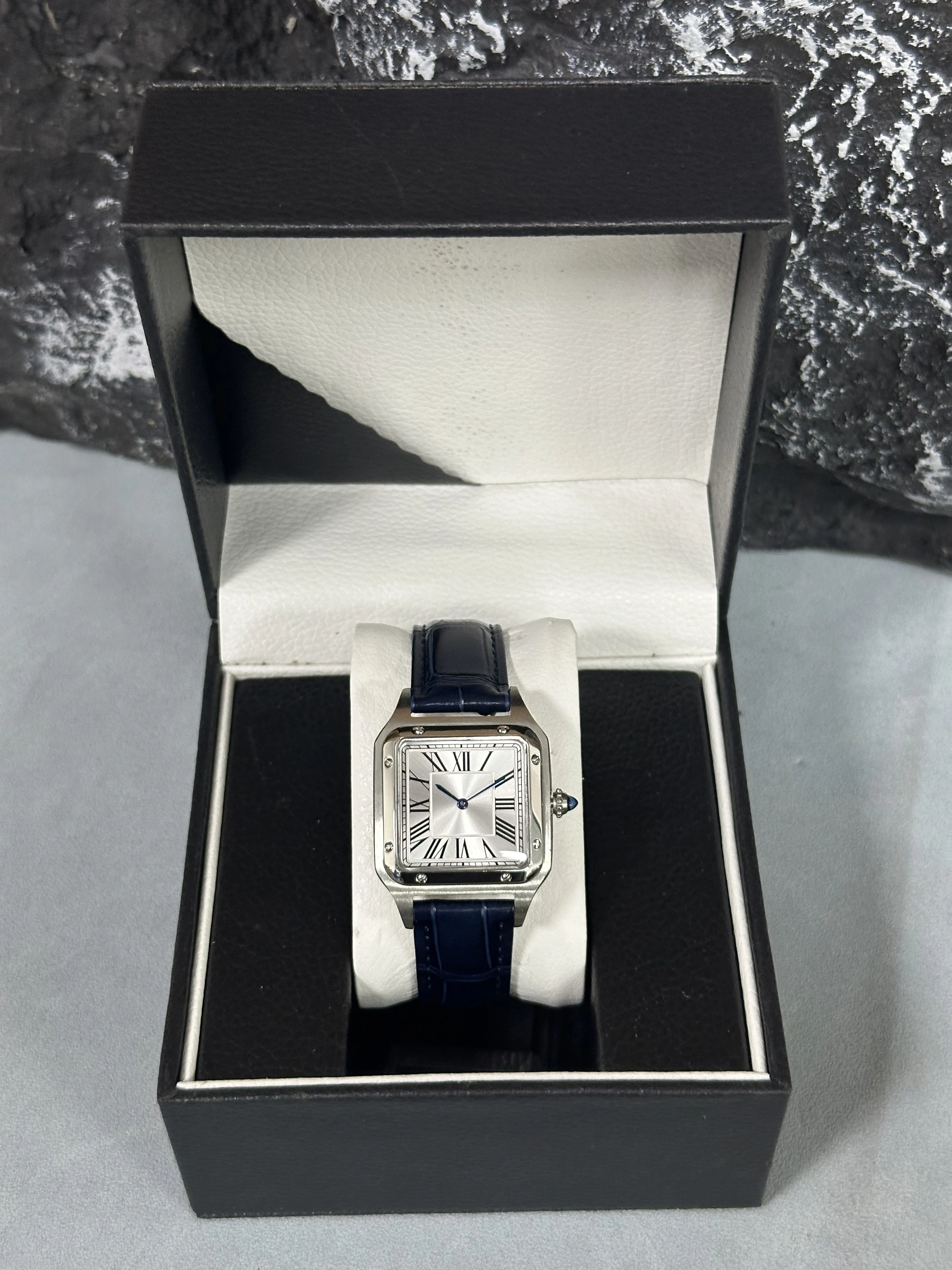 Montre à Quartz de luxe pour hommes, cadran carré à chiffres romains, tendance, décontractée, bracel