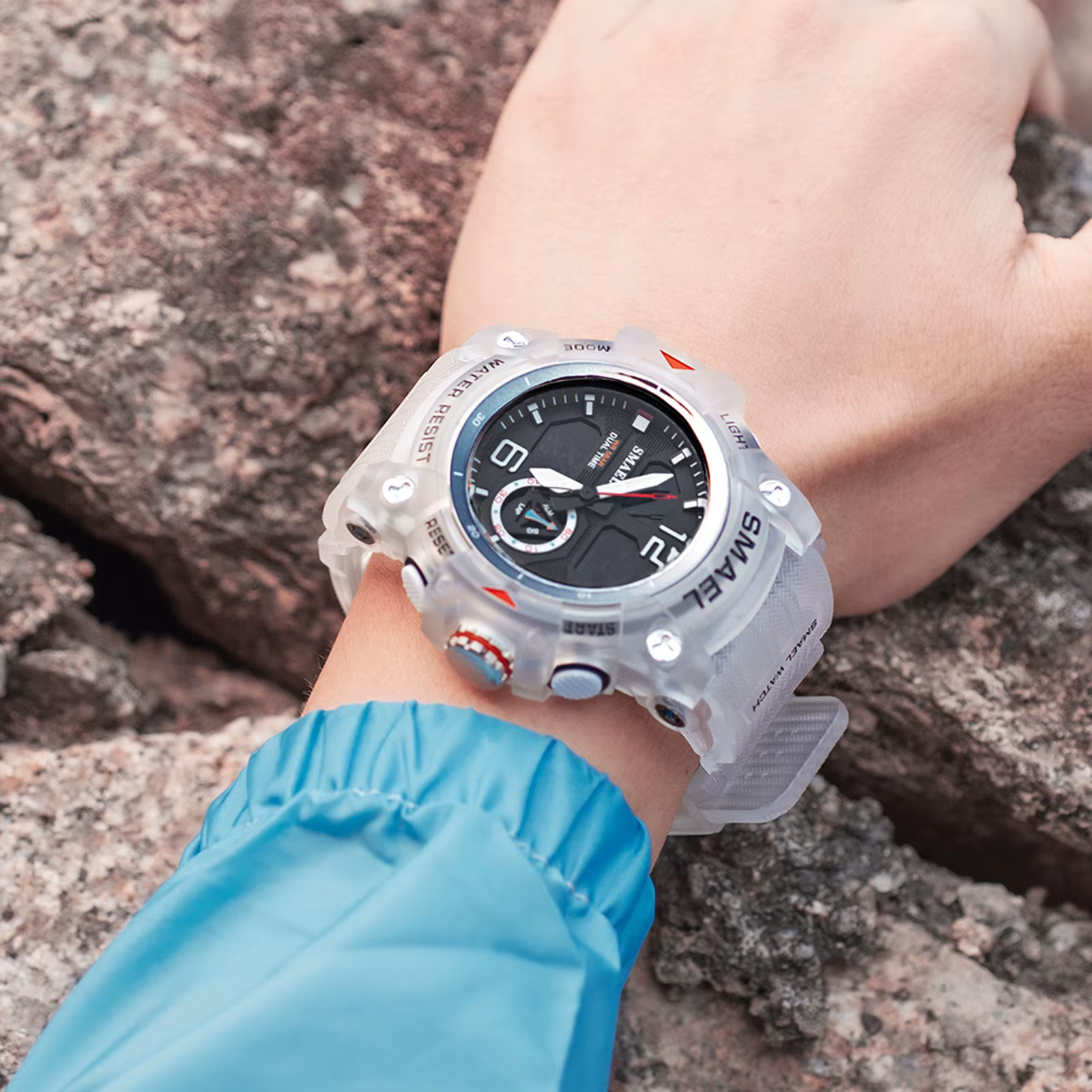 SMAEL-Montre-bracelet de sport militaire pour homme, chronomètre d'alarme, rétroéclairage numérique 