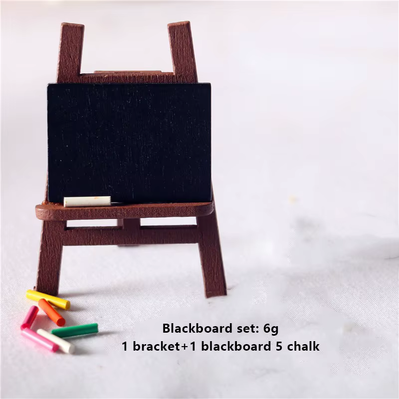 1 ensemble d'accessoires de bricolage pour maison de poupée, kit de tableau noir miniature avec supp