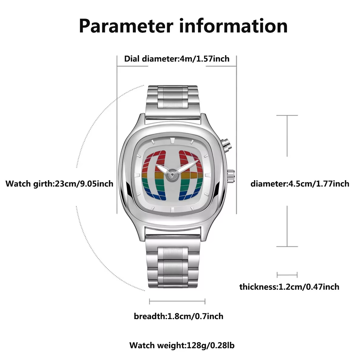 Montre à Quartz rouge couleur carré Y2K pointeur numéro double affichage en acier personnaliser mont