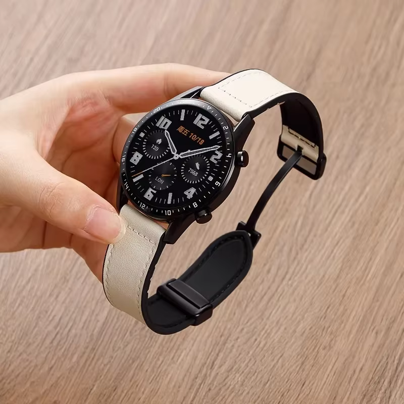 Bracelet en cuir et Silicone pour Samsung Galaxy Watch 4 5 6 7 40mm/44mm, bracelet magnétique pour G