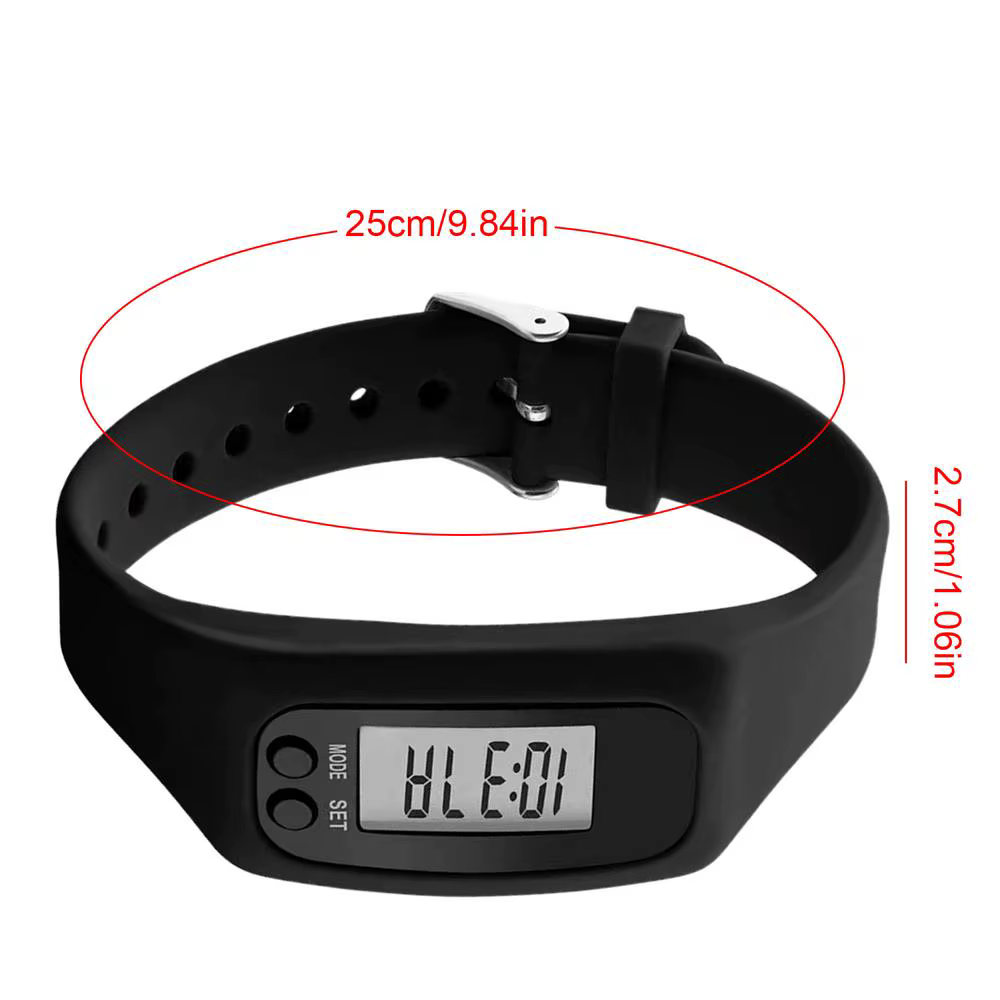 Montre avec écran LCD, compteur de pas, sans application requise, moniteur, grand écran, avec podomè