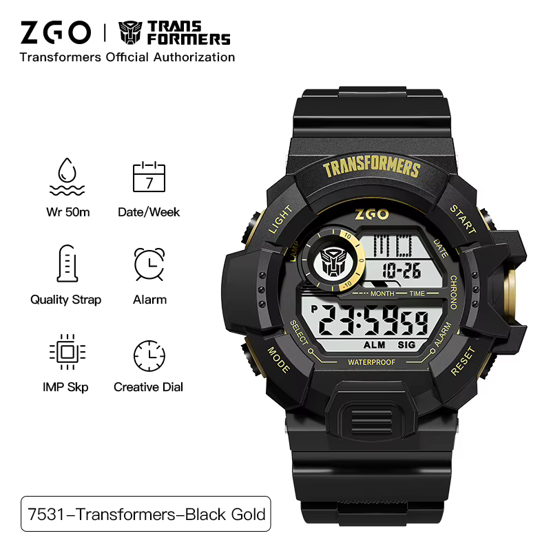 ZGO X Transformers montres pour hommes montre électronique étanche montres de sport militaire réveil