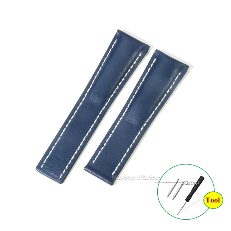 Bracelet de montre en cuir de vache véritable, 22mm 24mm, pour Breitling, souple, étanche, Sport, bo