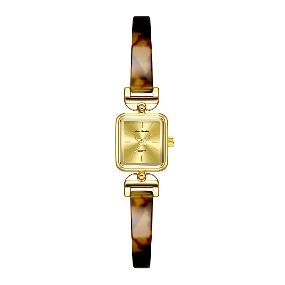 Bee Sister dames montres nouveau 2025 luxe écaille de tortue ambre montres pour femme Vintage Bracel