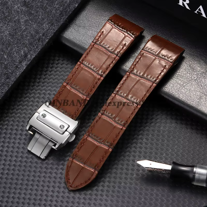 Pour Cartier Santos 100 série Bracelet de montre 20mm 23mm Bracelet de montre en cuir hommes et femm