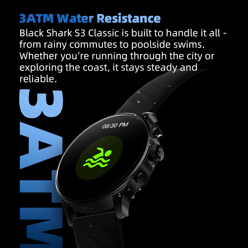 Nouvelle montre connectée Blackshark S3 Classic 1.43'' AMOLED, 120+ modes sportifs, 16 jours d'auton