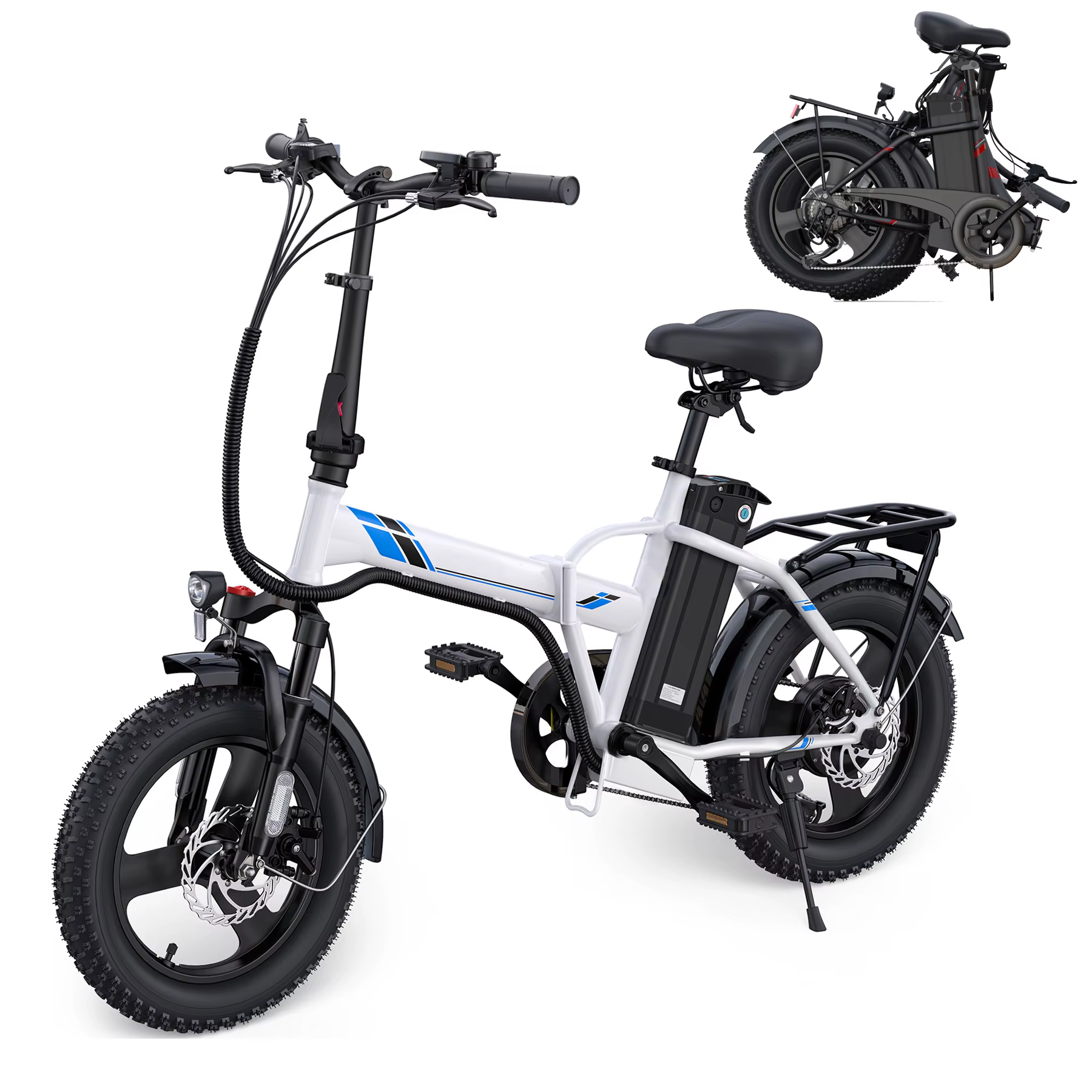 Vélo électrique Vivi Gopina 16" x 3.0 Fat Tire, avec 350 W, batterie amovible 48 V, 20 mph, jusqu'à