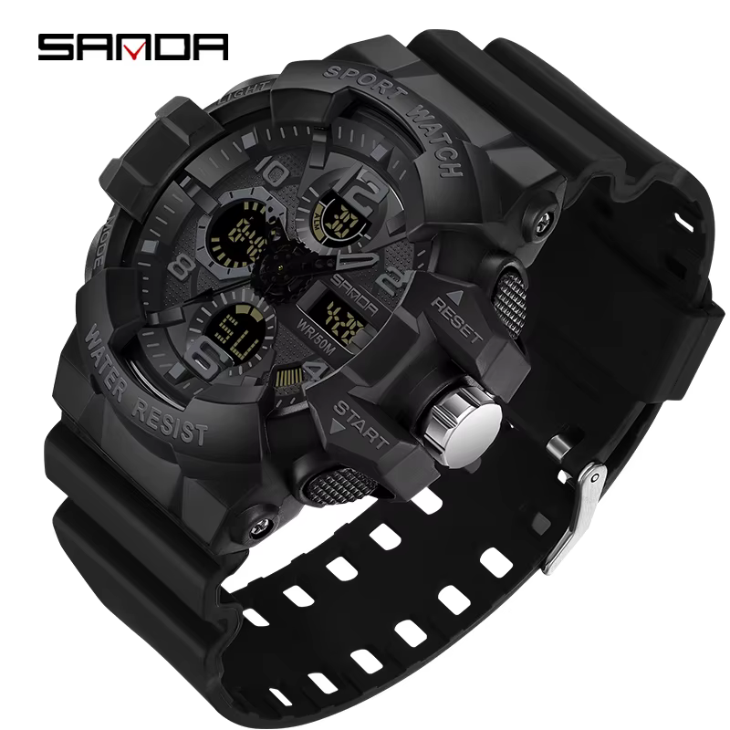 SANDA – montre militaire de Style G pour hommes, montre de sport numérique antichoc, étanche, électr