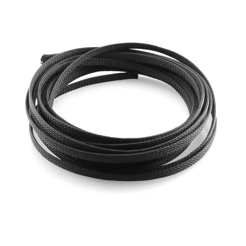 Gaine tressée extensible en l'horloge, manchon en treillis métallique flexible, noir pour TV, audio,