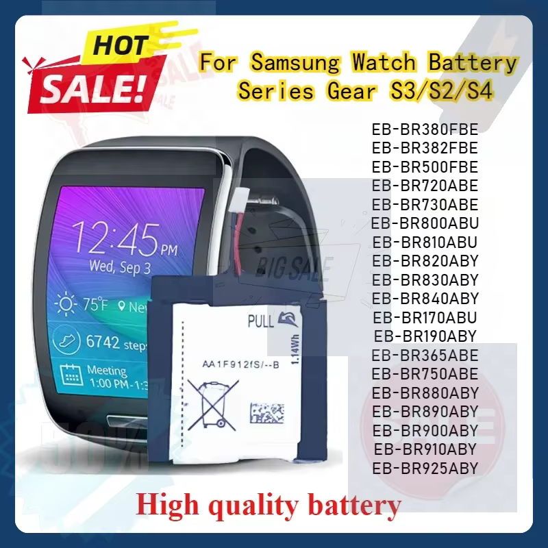 Batterie de remplacement pour montre connectée Samsung, série Gear S3/S2/S4, batteries de haute qual
