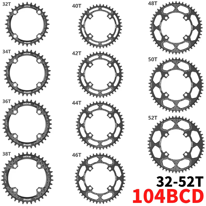 Deckas 104BCD ovale rond étroit large plateau vtt vélo de montagne 32T 34T 36T 38T couronne pédalier