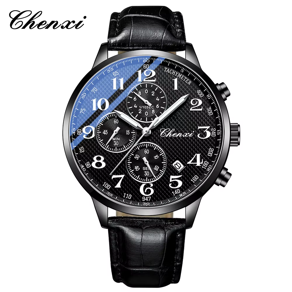 CHENXI montres pour hommes multi-fonctionnel Quartz homme montre calendrier lumineux chronographe ho
