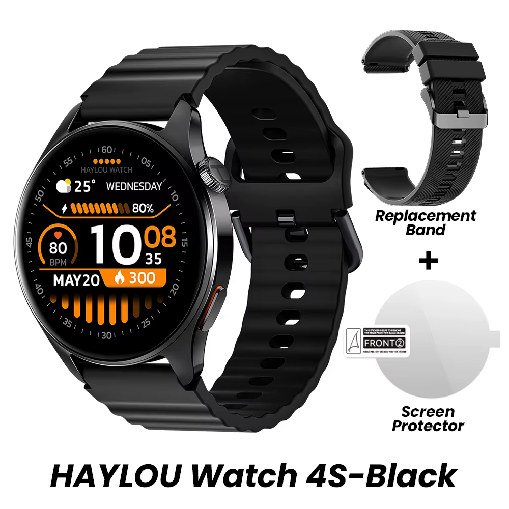 Montre connectée HAYLOU Watch 4S (HF012) GPS, écran AMOLED HD de 1,43 pouces, positionnement GPS par