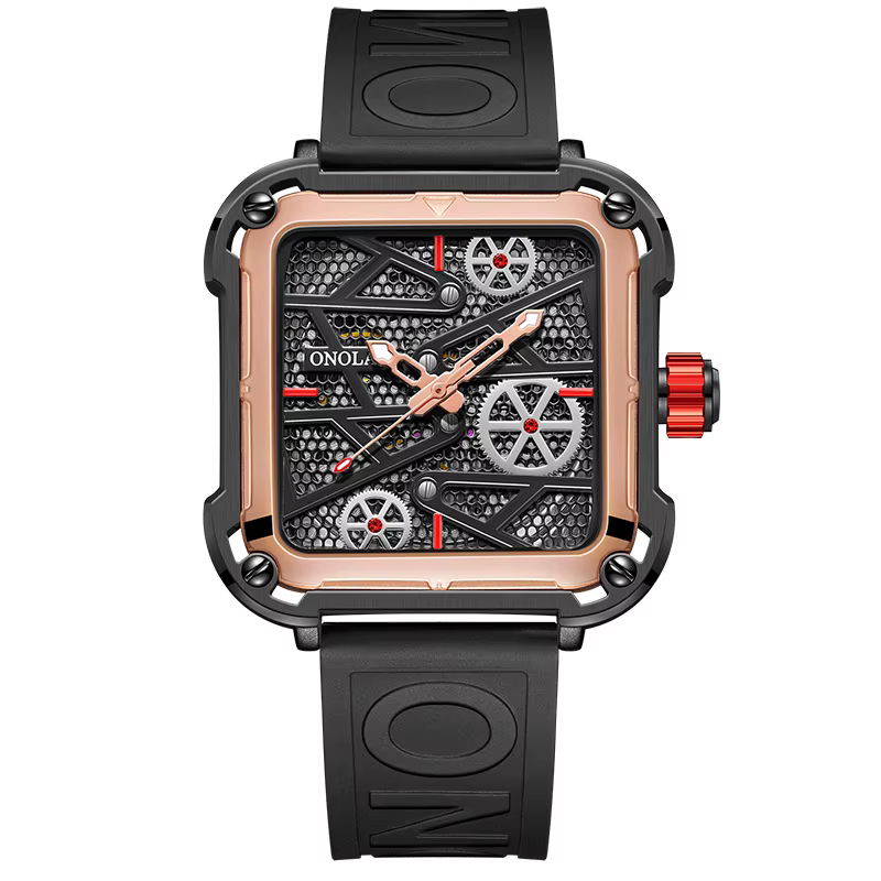 Onola-Montre mécanique automatique pour homme, modules en or, montres pour homme vintage, marque sup