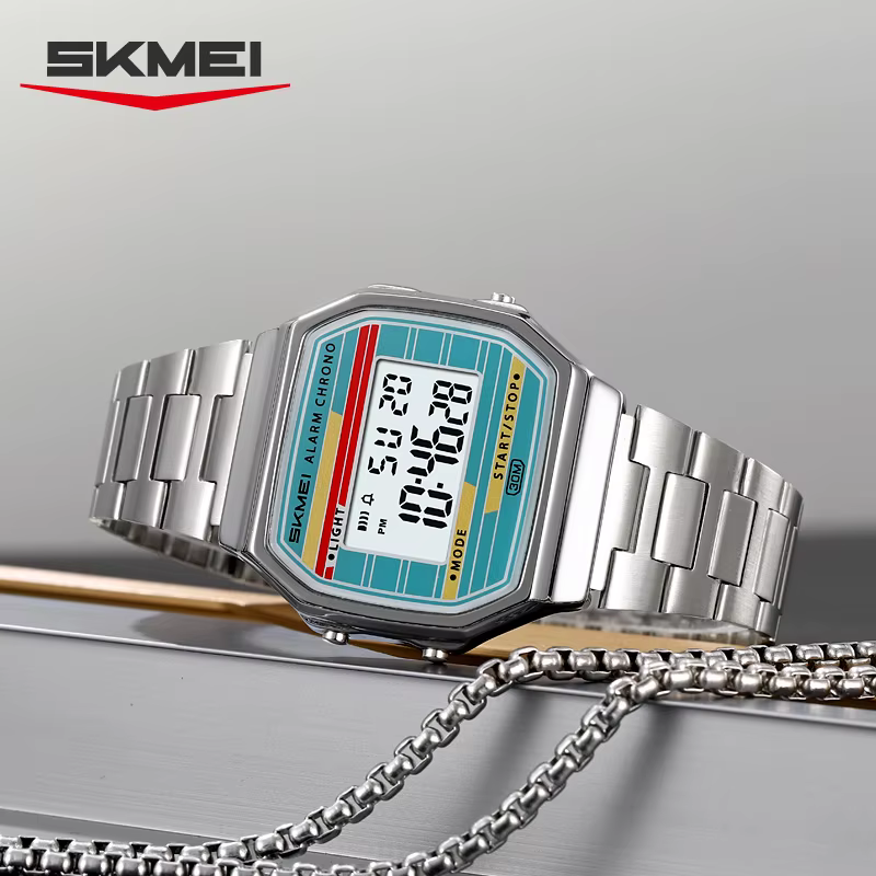 SKMEI 2514 classique électronique carré chronomètre numérique montres d'alarme Style rétro horloge h